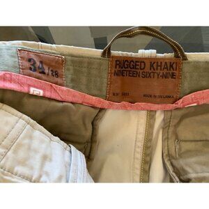 Rugged Khaki 1969 men’s outdoor pants 34/28 cotton Khaki